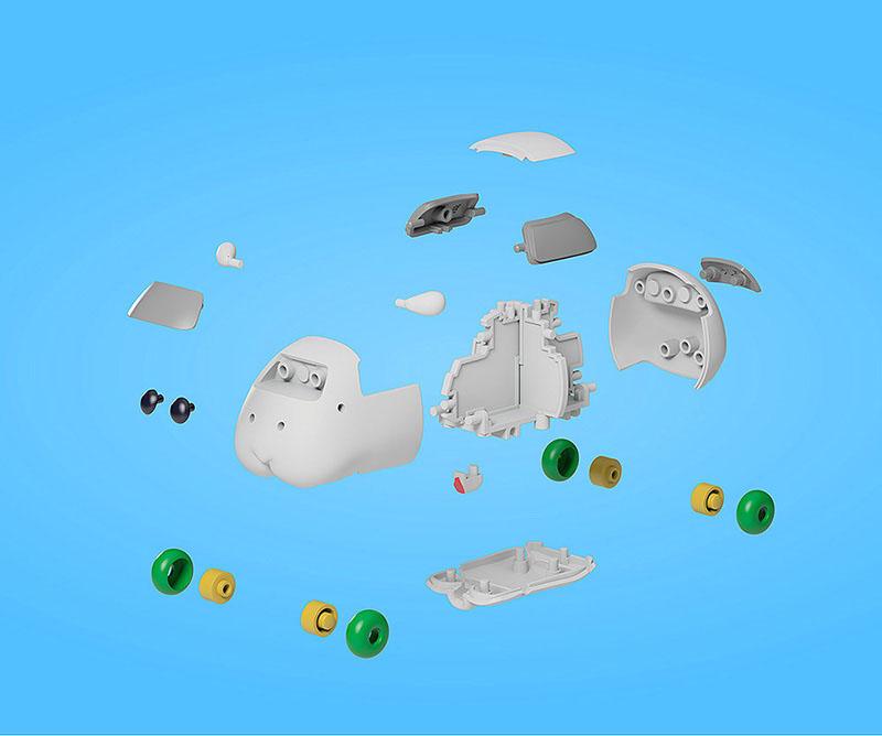 Pui Pui Molcar Shiromo MODEROID Plastic Model Kit 7 cm