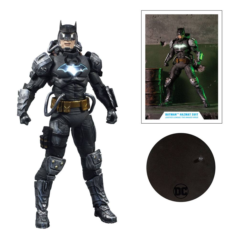 DC Multiverse Actionfigur Batman Hazmat Suit Gold Label Light Up Batman Symbol 18 cm