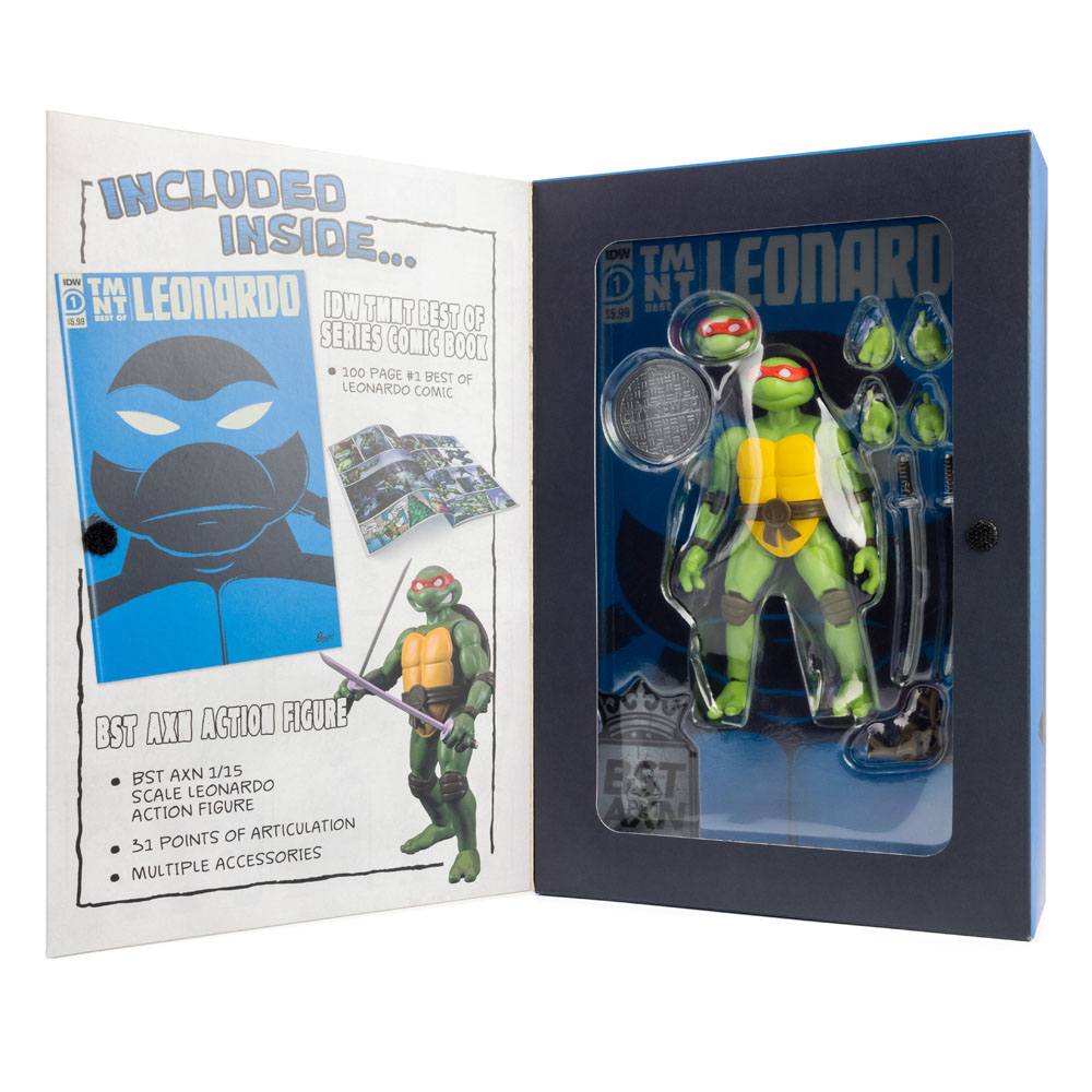 Leonardo Teenage Mutant Ninja Turtles BST AXN x IDW Actionfigur Comic Exclusive 13 cm